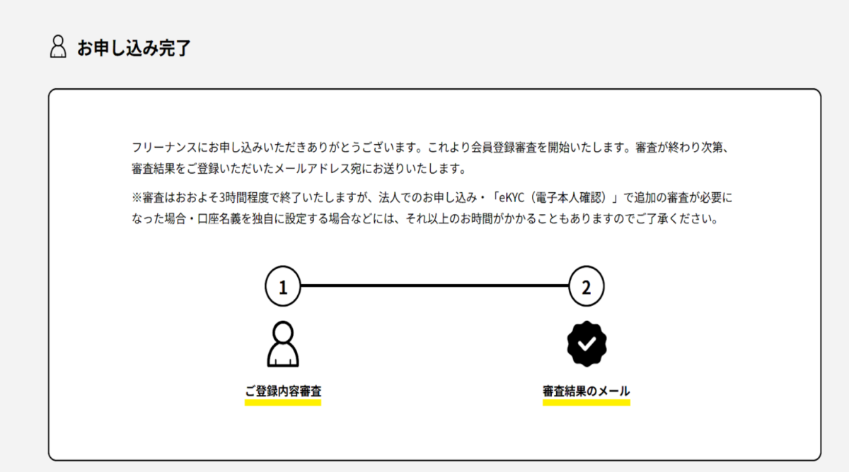 申請完了