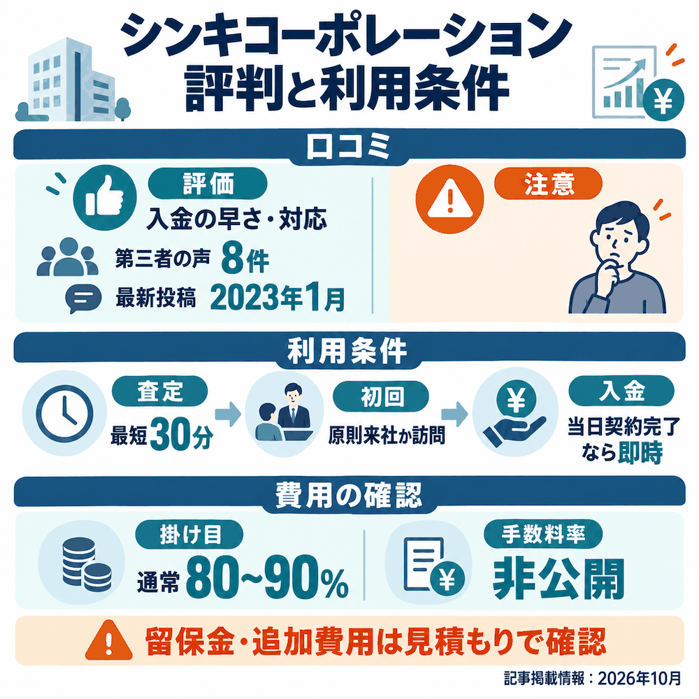 シンキコーポレーション評判と利用条件