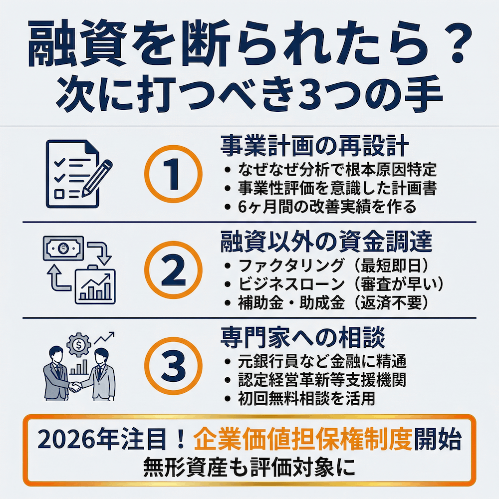 追加融資を断られたら？次に打つべき3つの手